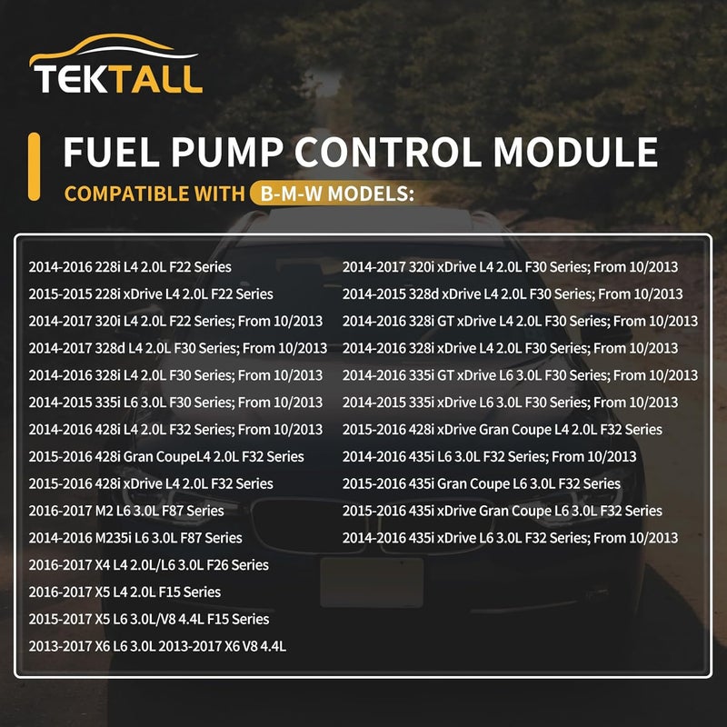 Tektall 16147276073 Fuel Pump Control Module Unit Oil Control Computer Module for B-M-W X3 X4 X5 X6 228i 320i 328i 335i 428i 435i 528i 535i 550i 640i 740i 750Li 760Li M2 Replace# 16147268462 - Image 2